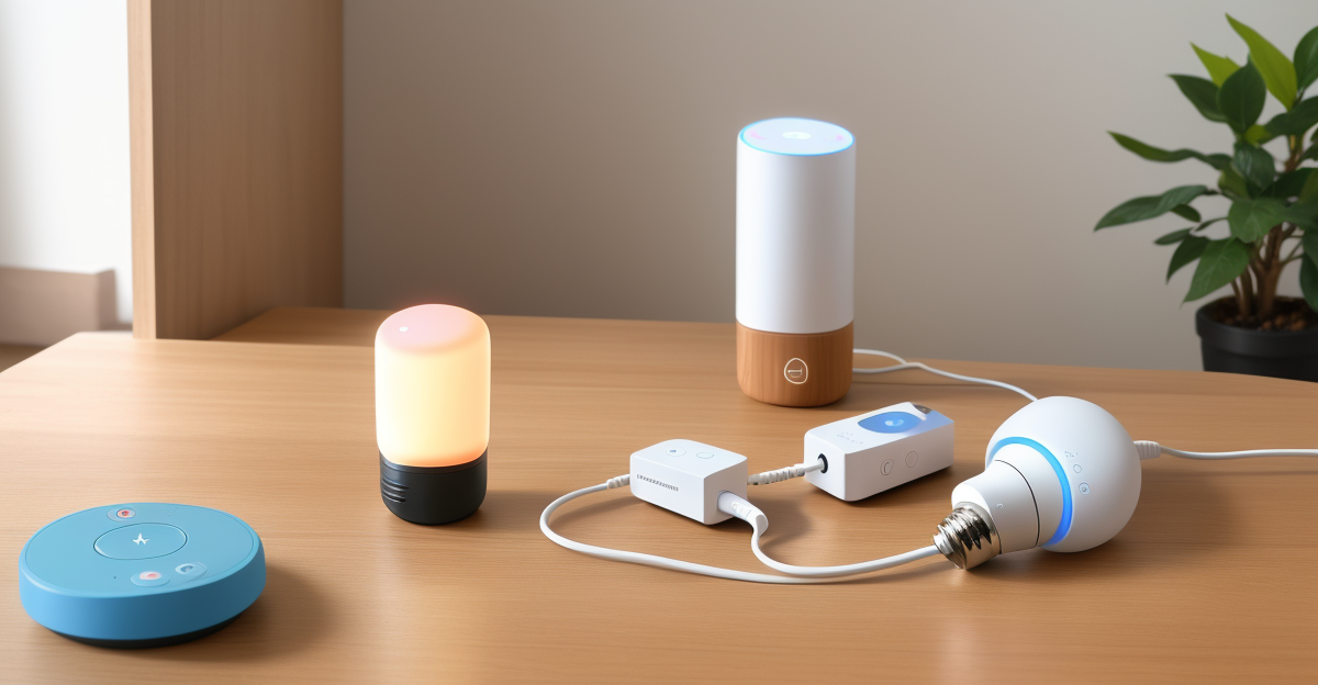 Smart home devices on a budget in a cozy living room