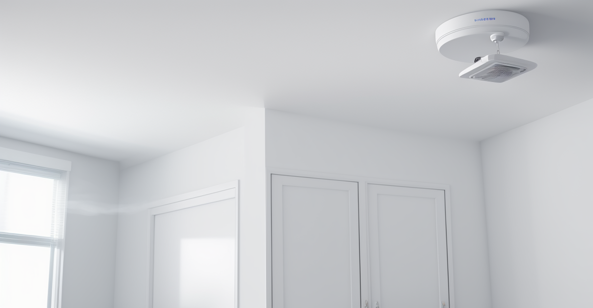 Smart smoke detector on ceiling