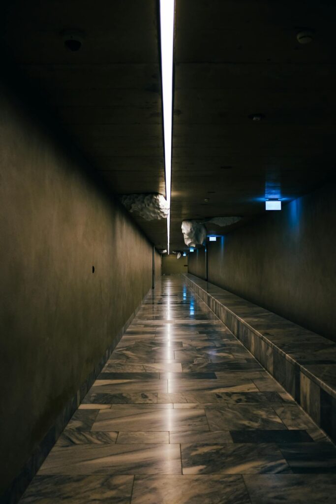 Modern hallway with LED lighting controlled by smart switches