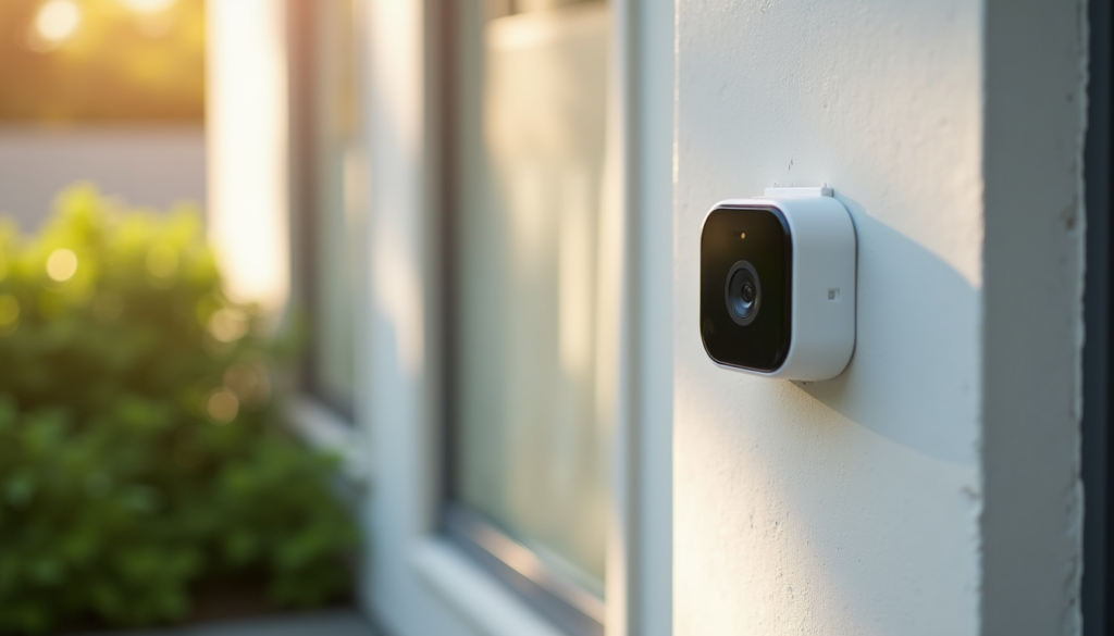 Google Nest Doorbell 2nd gen mounted beside white front door