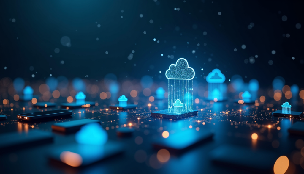 Diagram showing data flowing from smart home devices to cloud servers