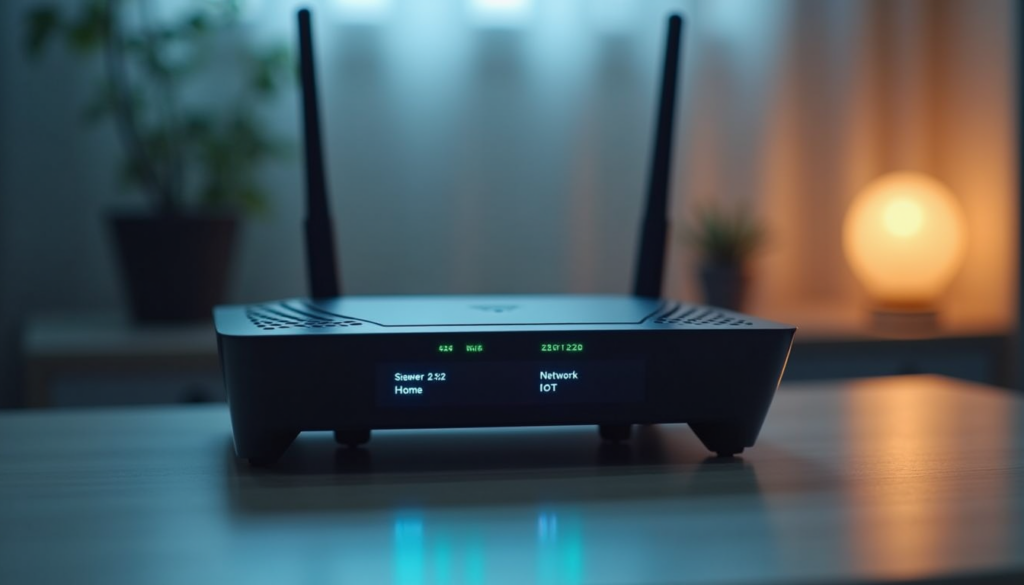 Router showing separate Wi-Fi networks for personal devices and smart home devices