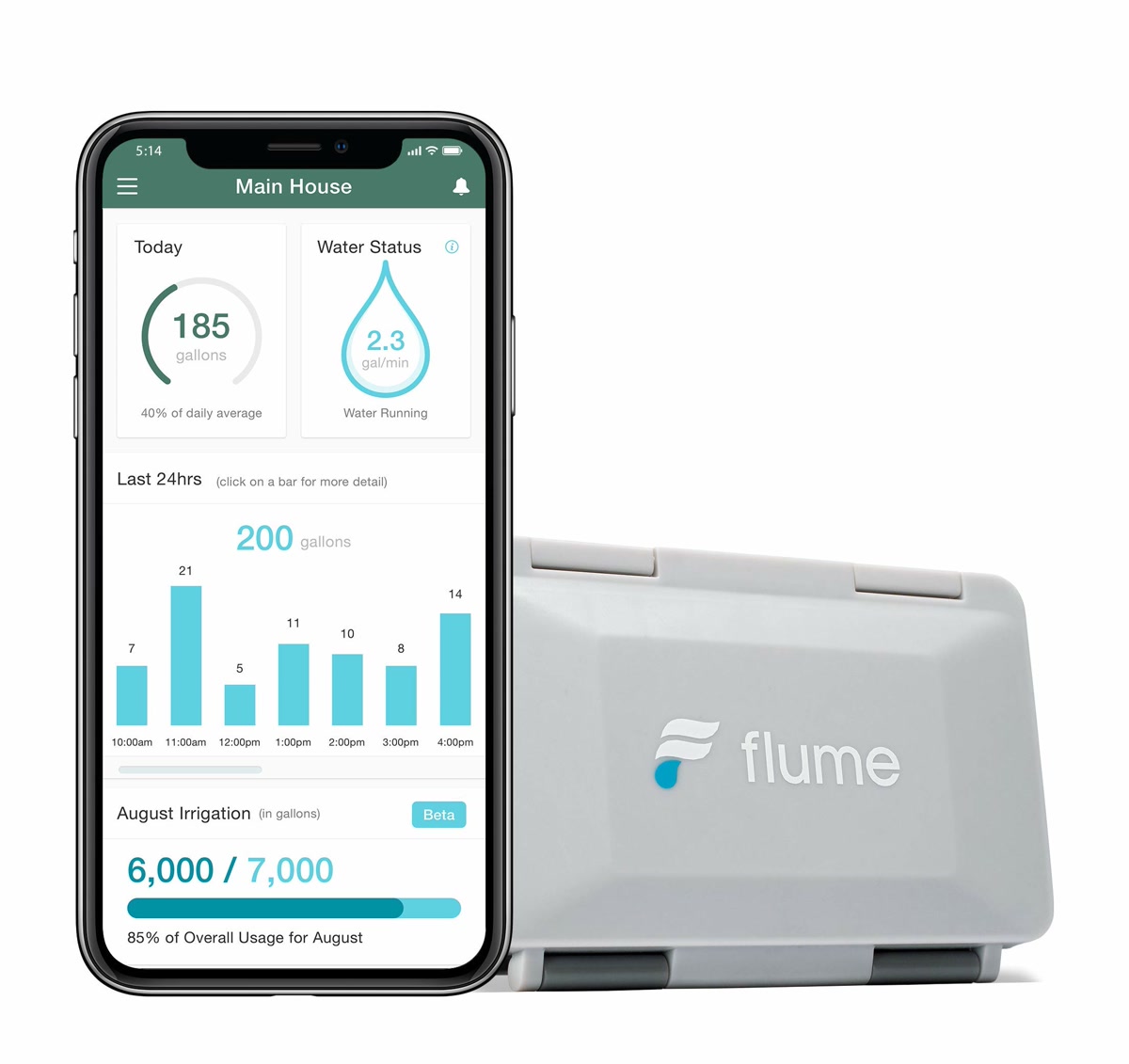Flume 2 smart home water monitor for whole-home leak protection