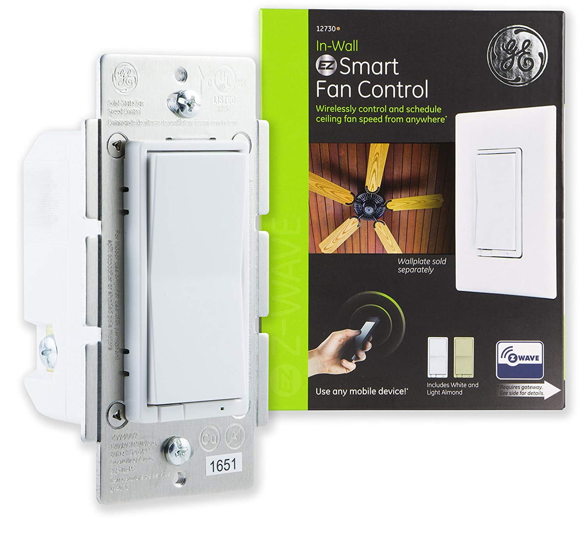 GE Z-Wave in-wall smart fan speed control switch