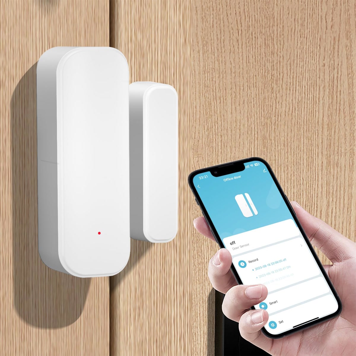 WiFi door and window contact sensor with app notifications
