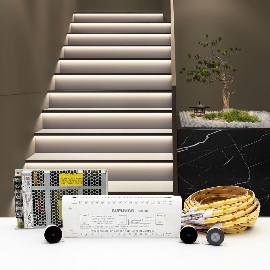 KOMIGAN motion triggered LED stair lighting kit for home automation