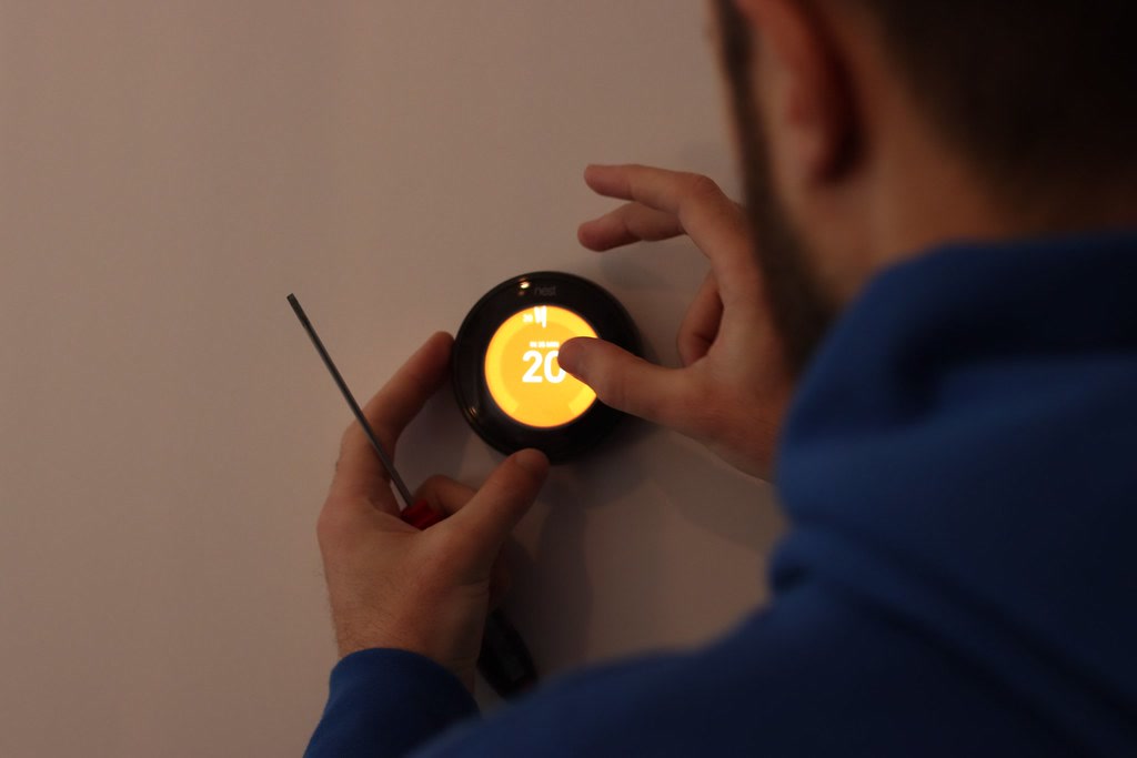 smart thermostat installation wall