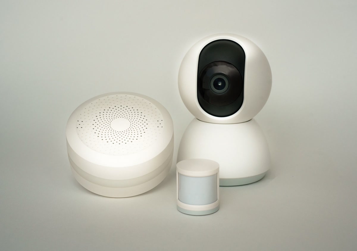 Compact smart home devices in studio apartment