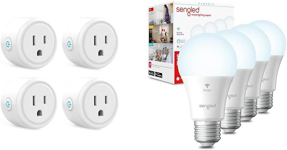 Mini smart plug and smart bulb in small living space
