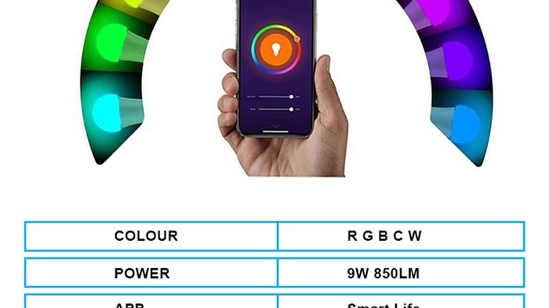 Smart bulb color control app on phone