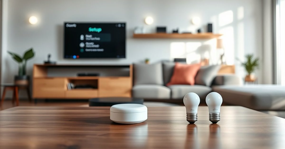Smart home beginner setup with multiple devices