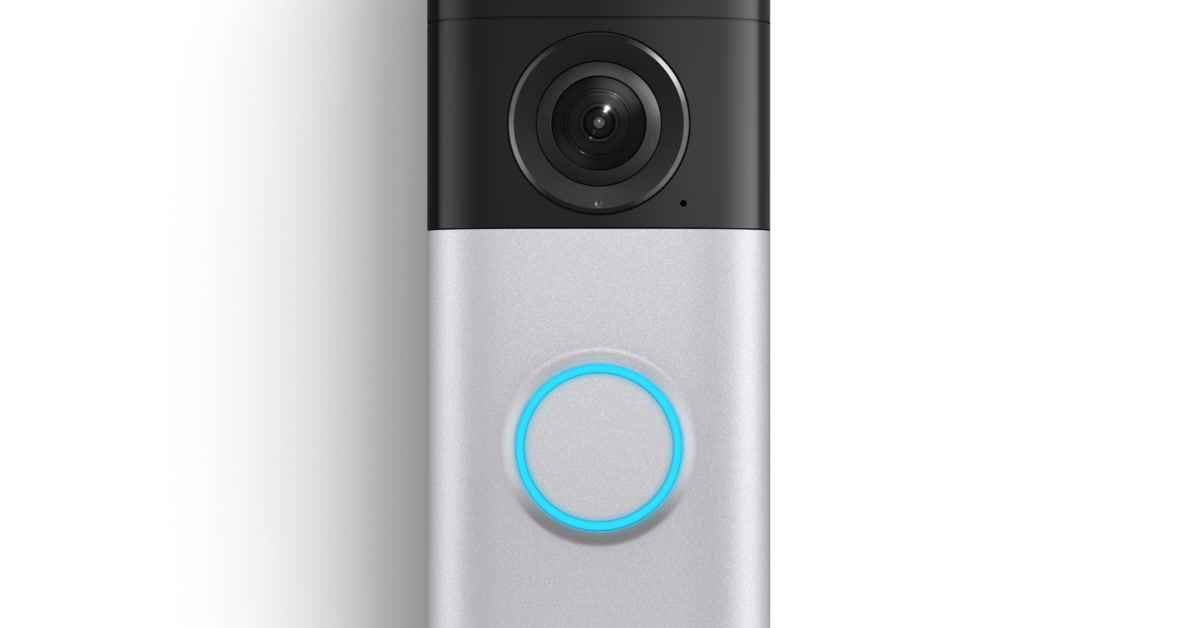 Ring video doorbell camera on porch