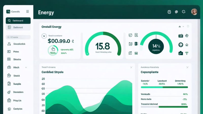 Home energy savings dashboard display