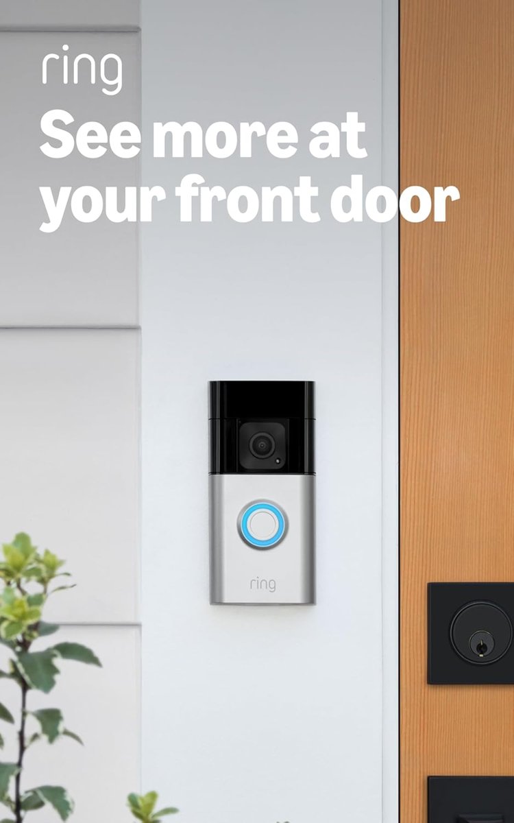Smart doorbell installed on rental apartment door without drilling