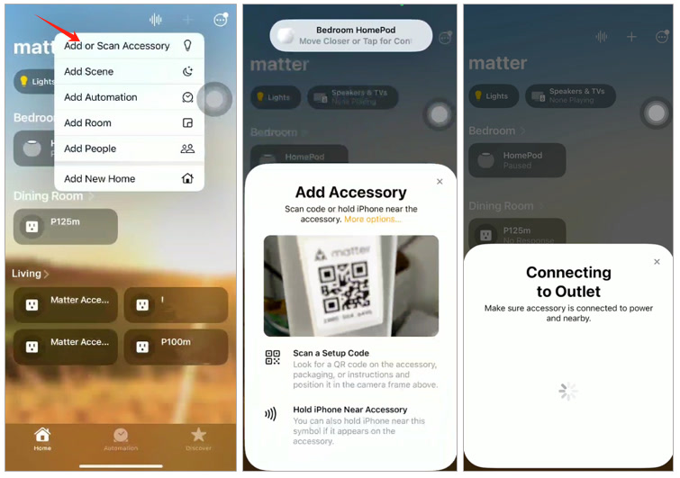 Matter device setup showing multi-admin control across ecosystems