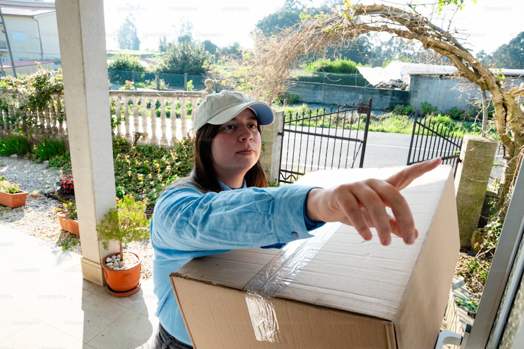 Package delivery on front porch captured by video doorbell