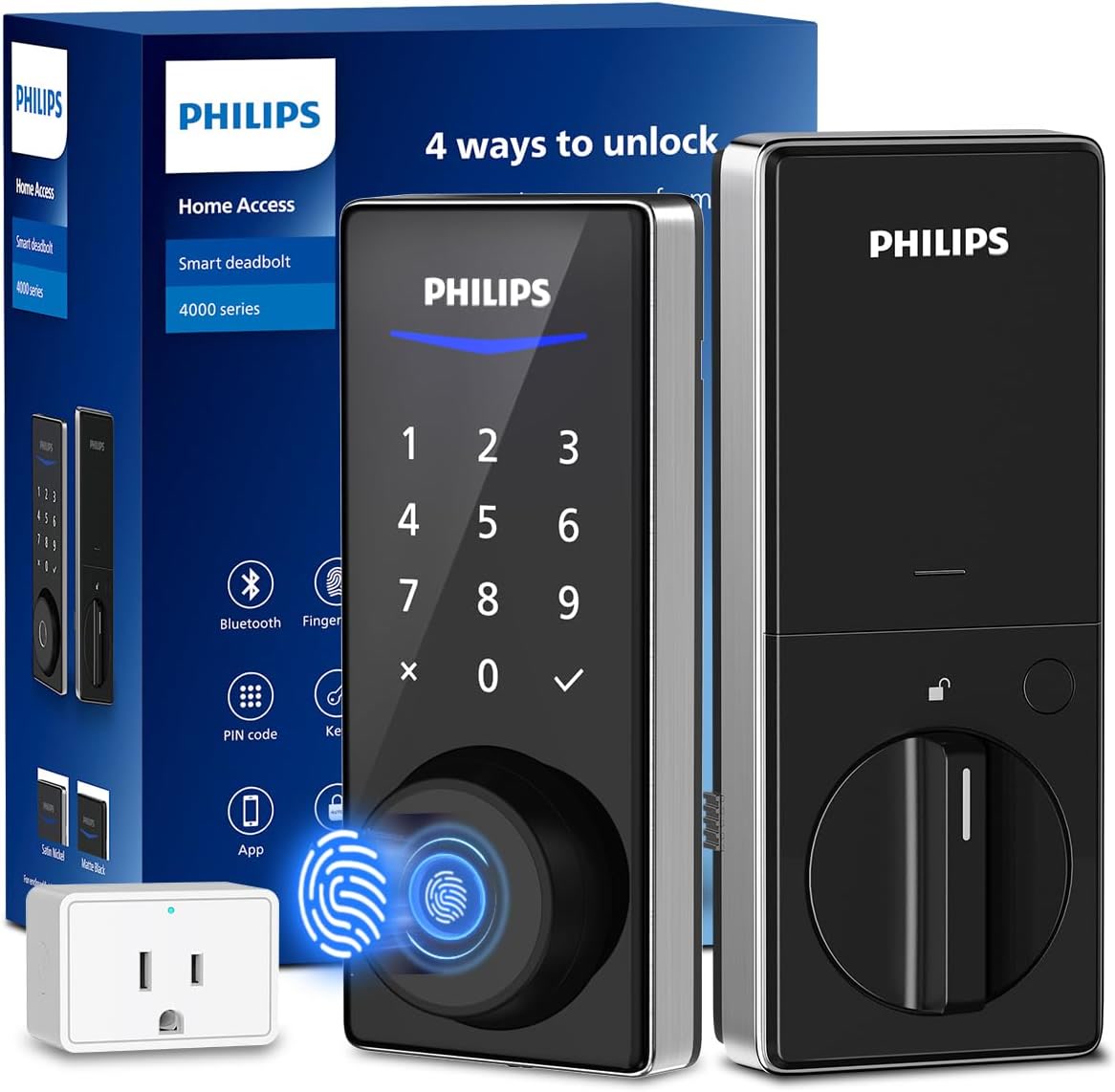 Philips smart lock deadbolt installed on front door
