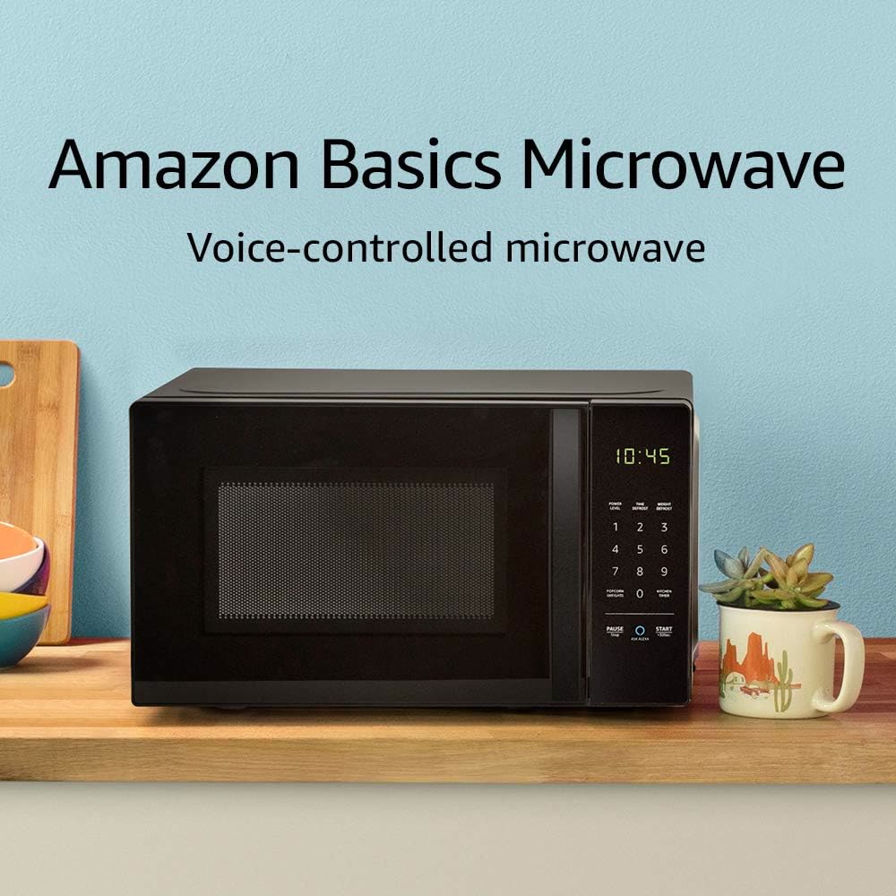 Amazon Basics microwave with Alexa voice control