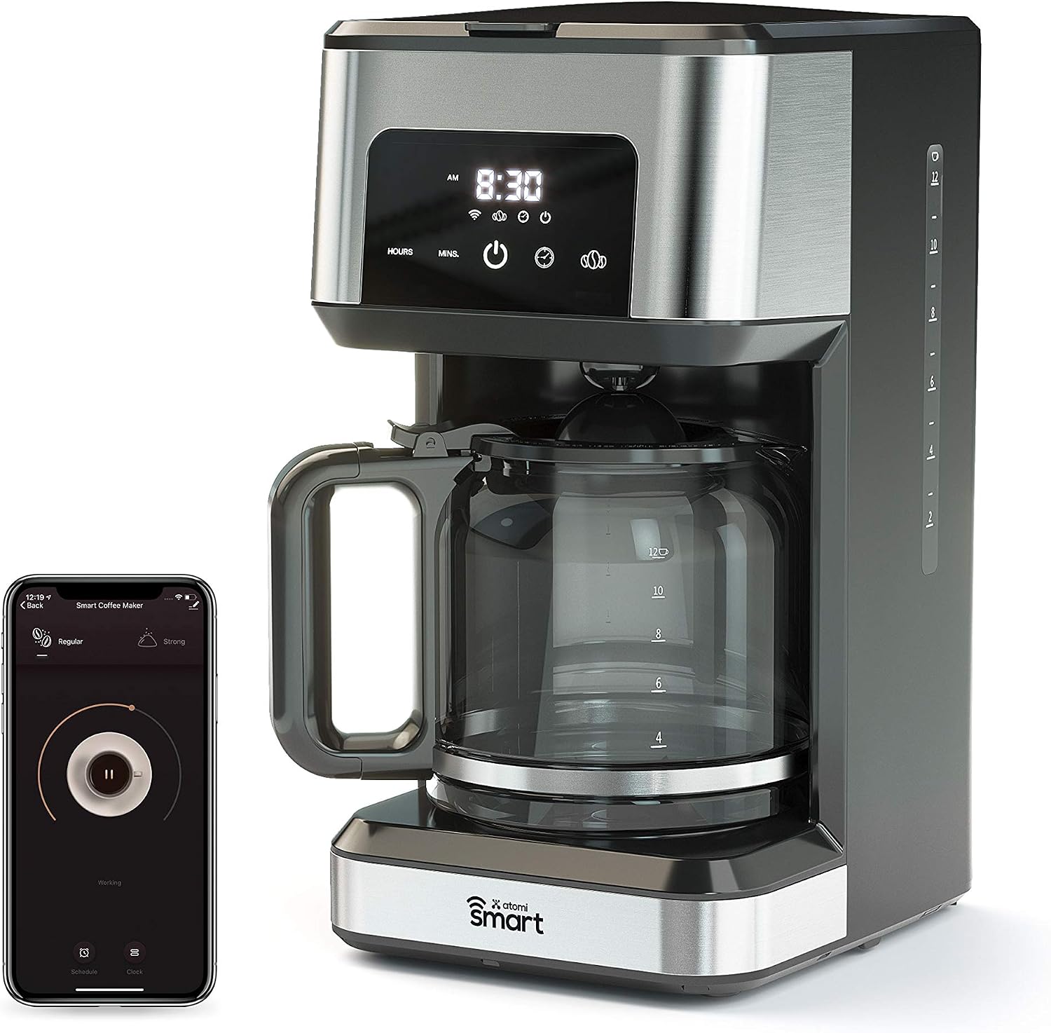 Atomi Smart WiFi Coffee Maker with app control and Alexa compatibility