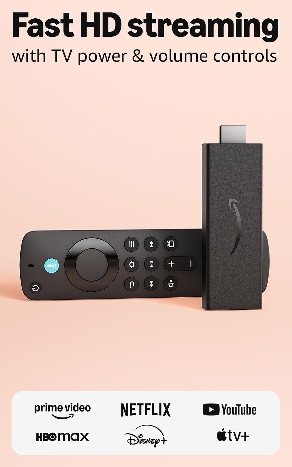 Amazon Fire TV Stick HD, free and live TV, Alexa Voice Remote, smart home contro…
