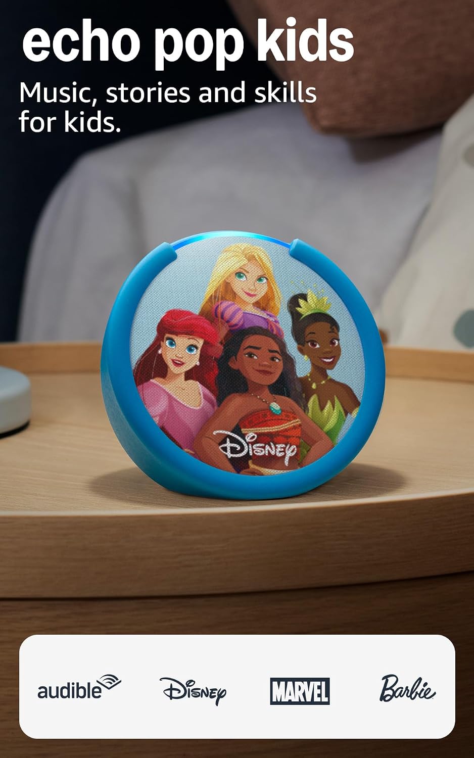 Amazon Echo Pop Kids (newest model), Enjoy age-appropriate audiobooks, sleep rou…