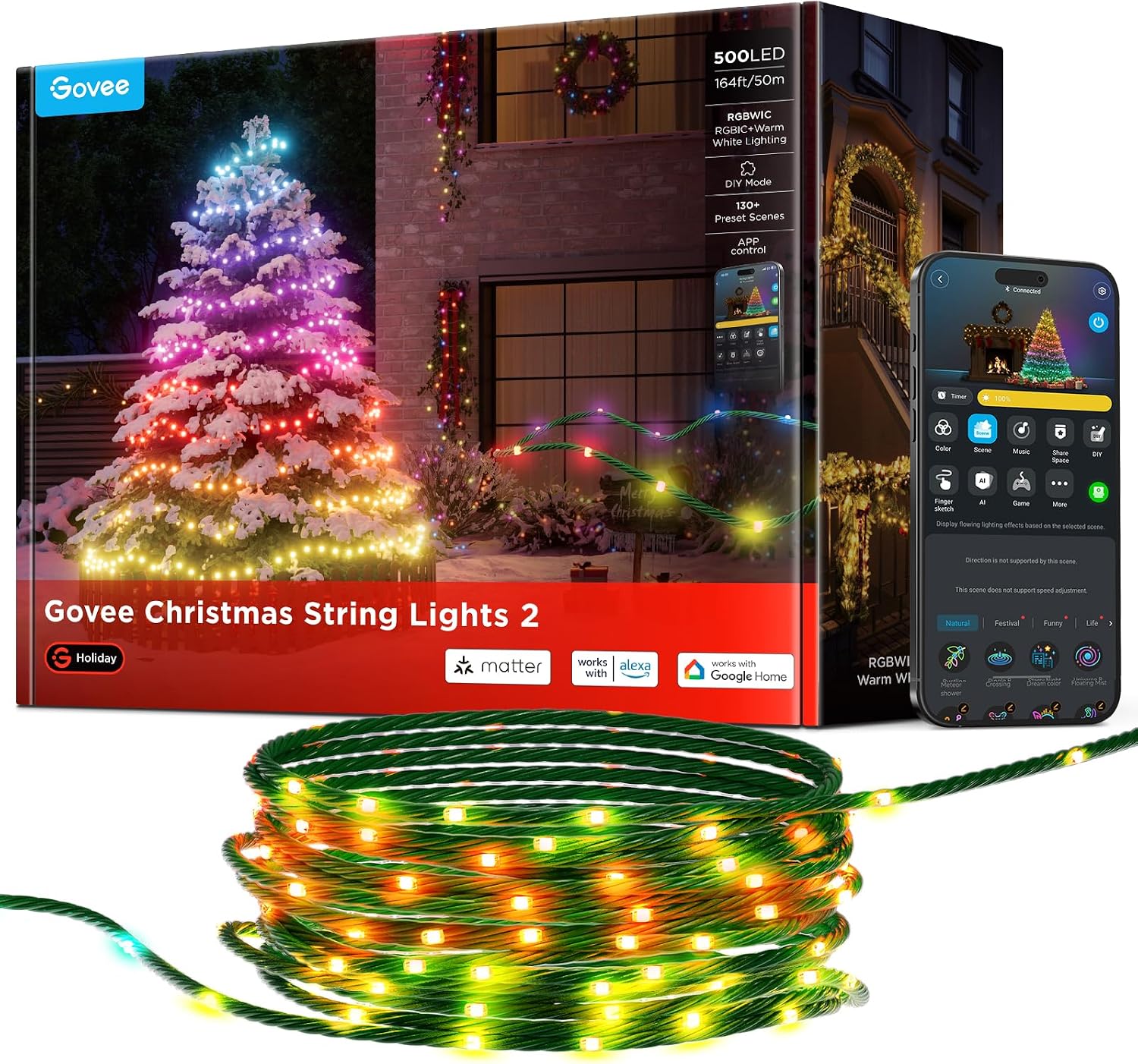 Govee Christmas Lights 2, 164ft at Amazon