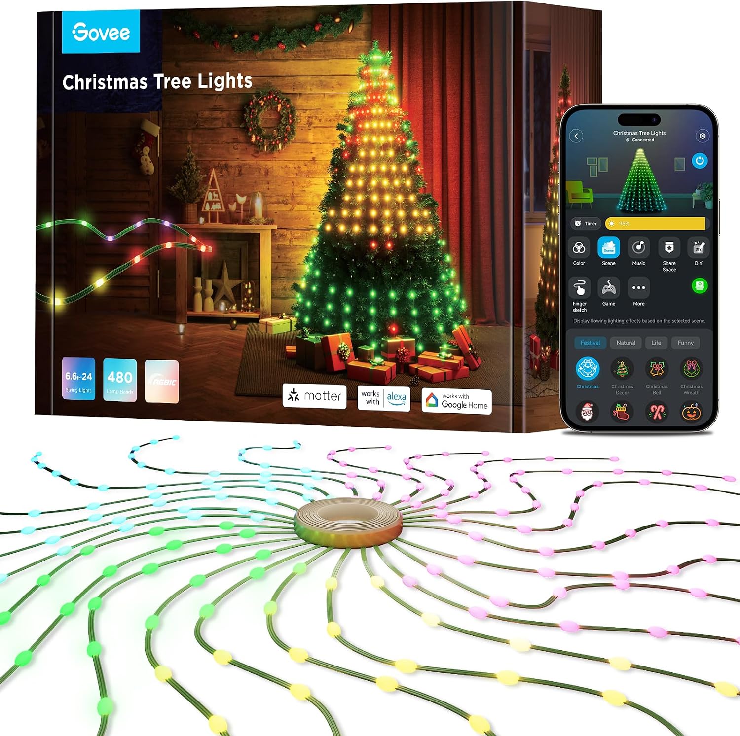 Govee Christmas Tree Lights, 480 LEDs—about $140 at Amazon