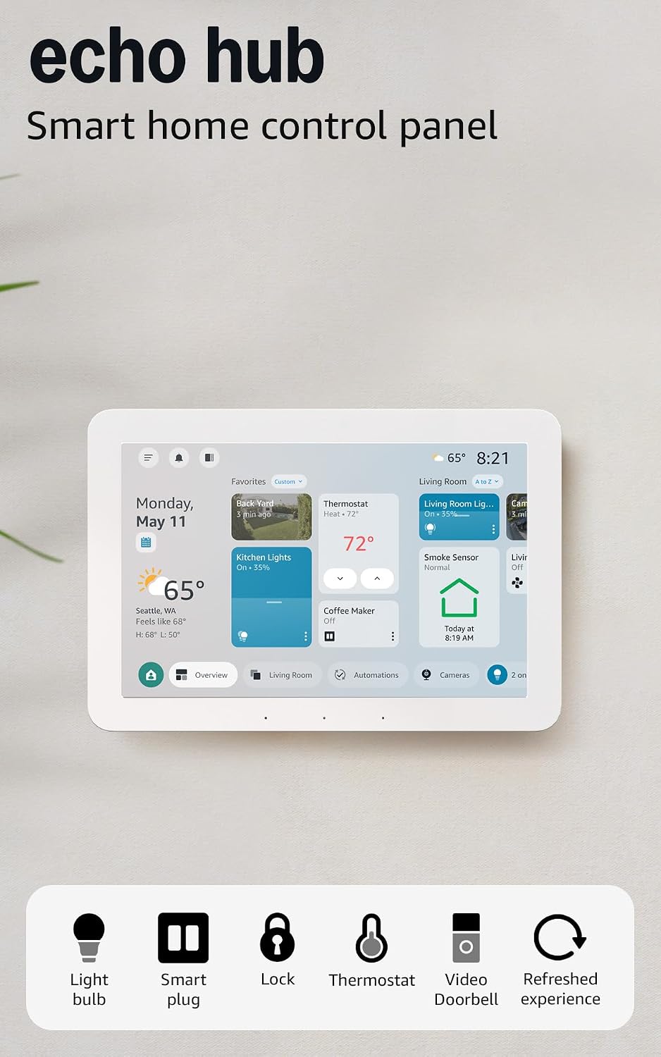 Amazon Echo Hub wall-mounted smart home control panel