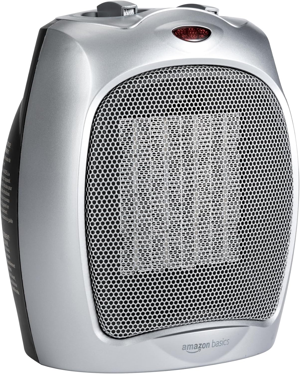 Amazon Basics 1500W ceramic space heater with tip-over protection — real product photo